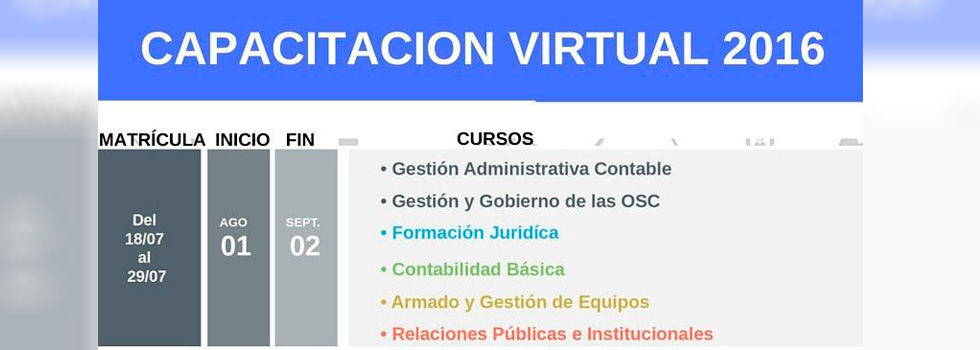 Última semana para inscribirse a los Cursos de Capacitación Virtual